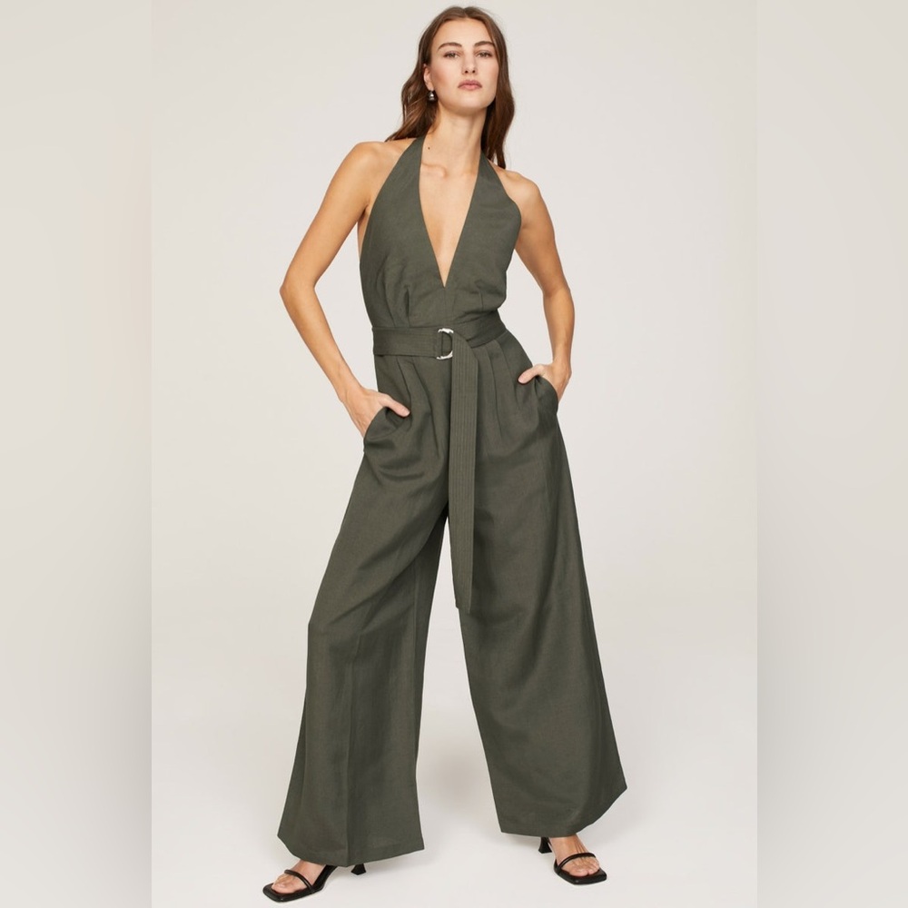 Adam Lippes Dark Green halter jumpsuit ($410 retail) size 4